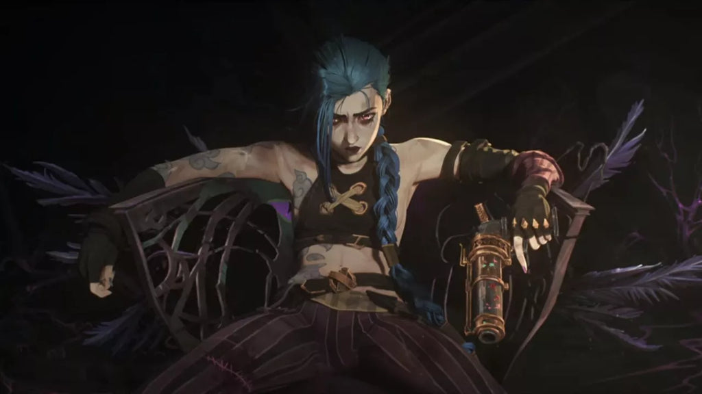 Jinx's League of Legends Arcane Temporary Tattoos