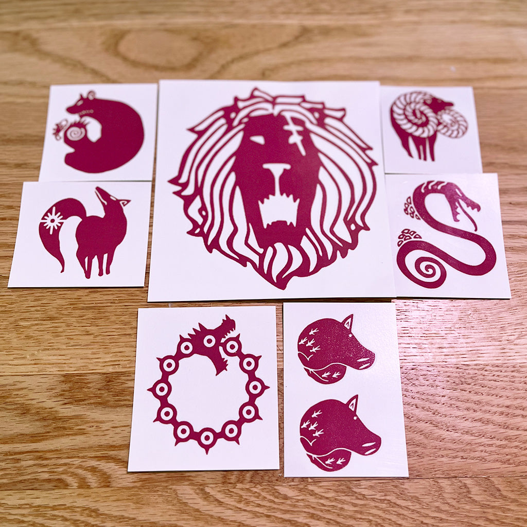 Seven Deadly Sins Temporary Tattoos
