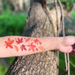 autumn leaves temporary tattoo watercolor