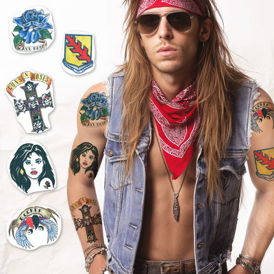 axl roses temporary tattoos costume