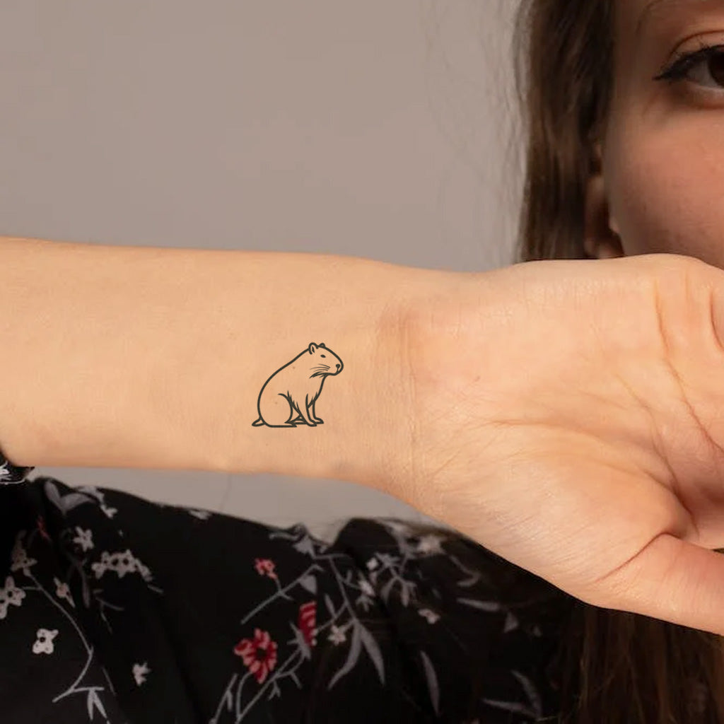 Minimalist Capybara Set Of 2 Tattooicon