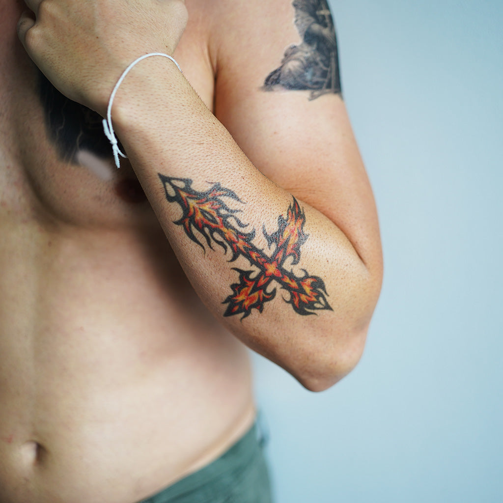 Burning Cross Tattoo