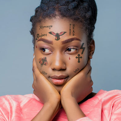 kodak black temporary tattoos face set