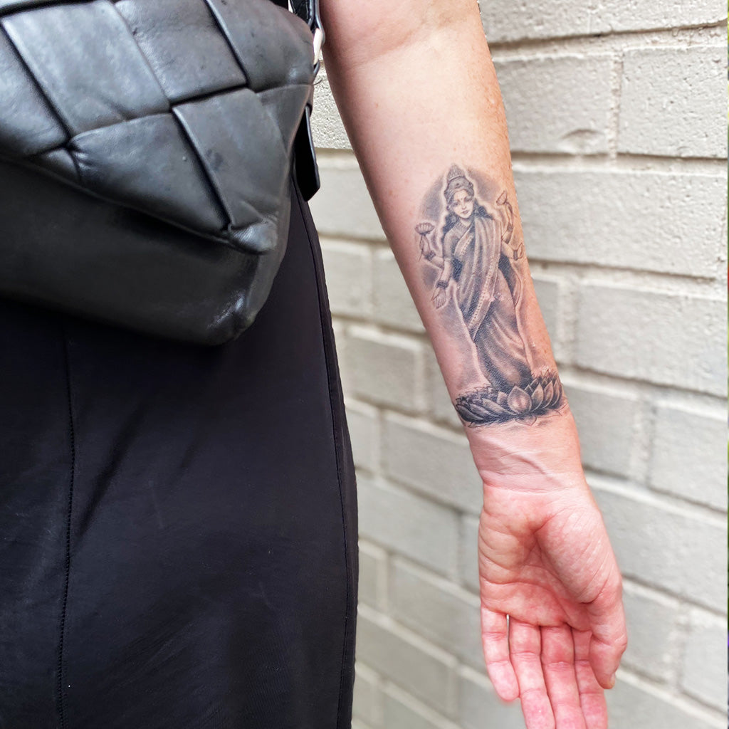 lakshmi realistic temporary tattoo