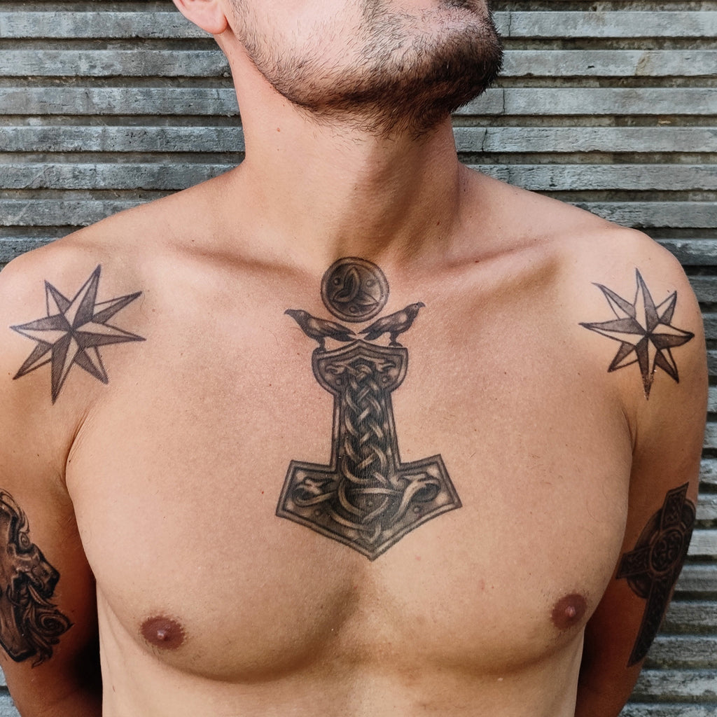valknut chest tattoo