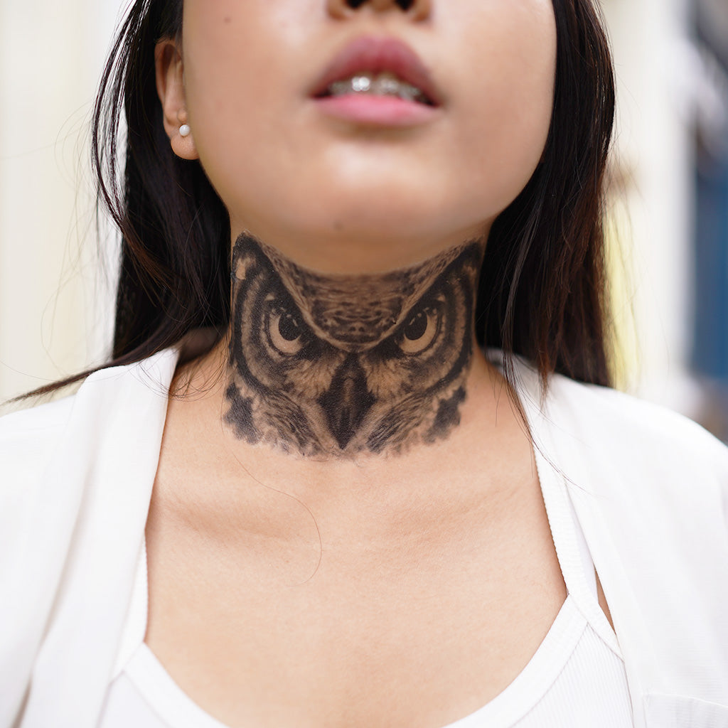 Owl Neck Tattoo – TattooIcon