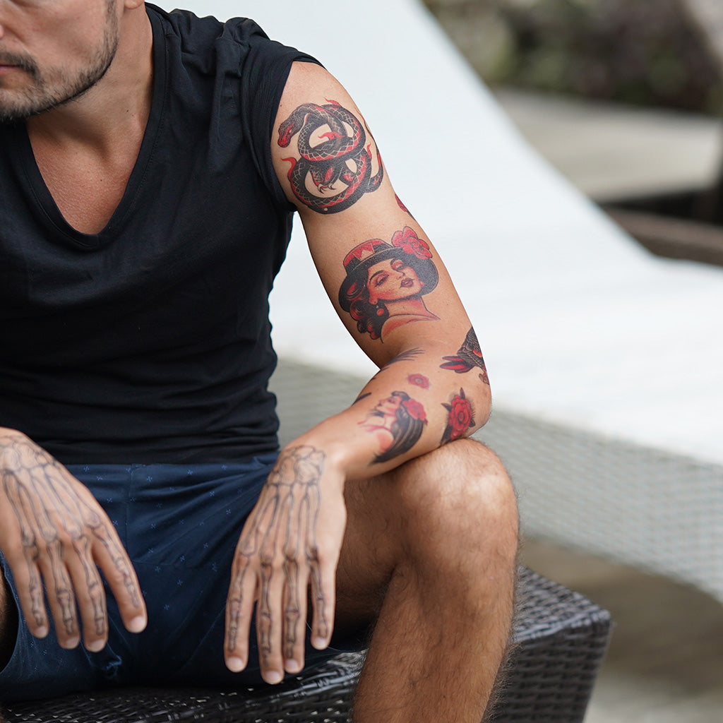 Black Neo Traditional Sleeve Design