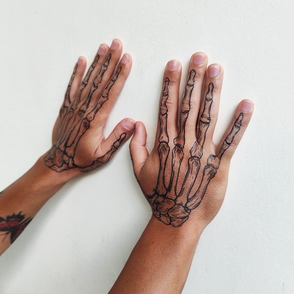 Skeleton Hands Temporary Tattoo TattooIcon