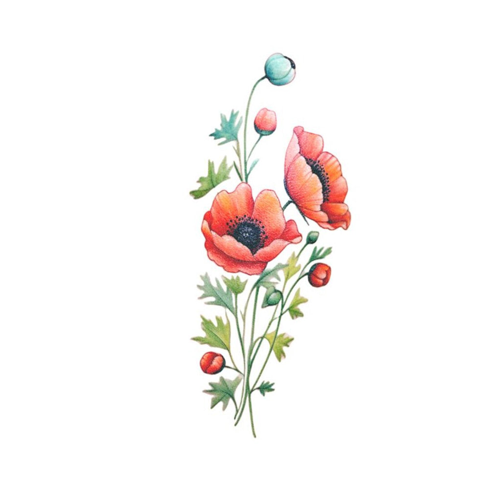 Poppy Flower Tattoo, image size:1024x1024