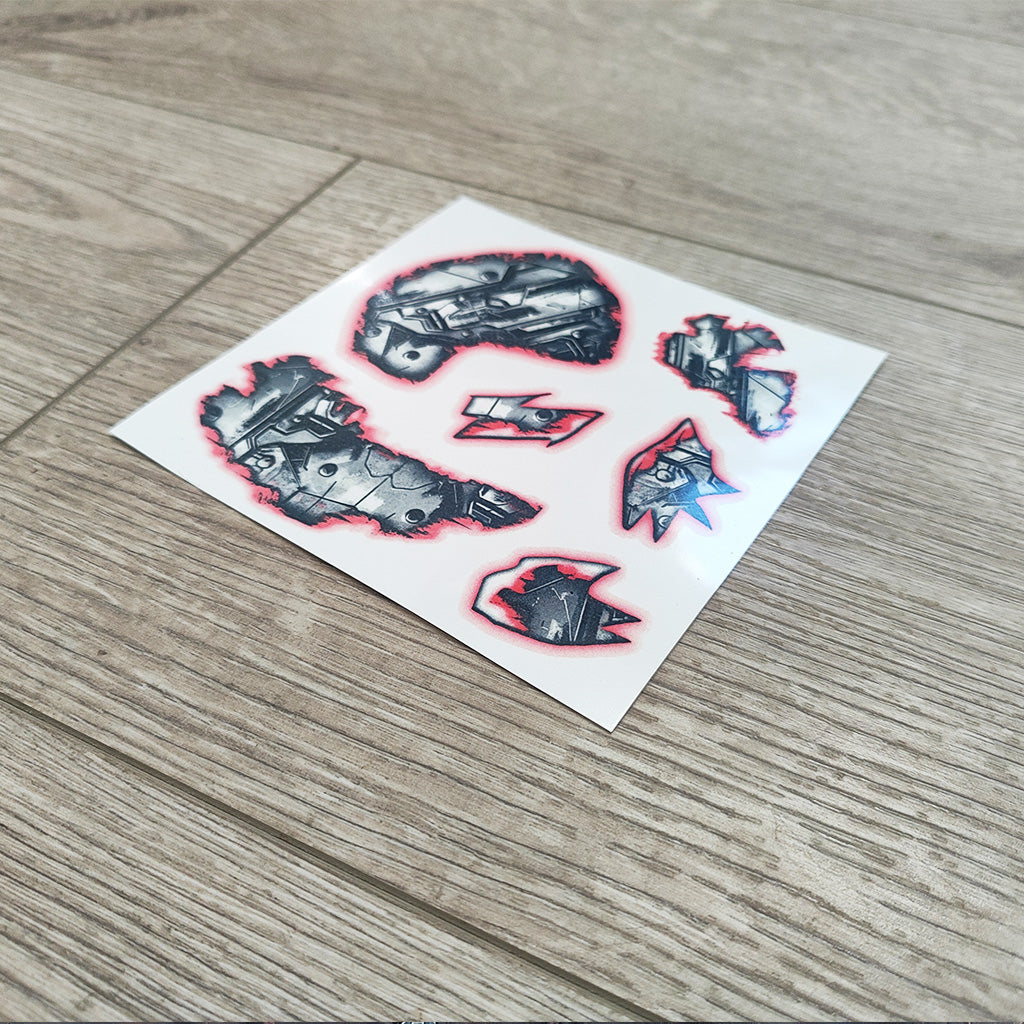 Cyborg Face Temporary Tattoo Set