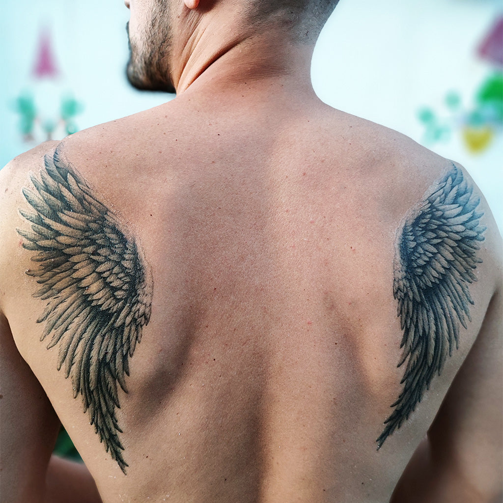 angel wings tattoo for guys