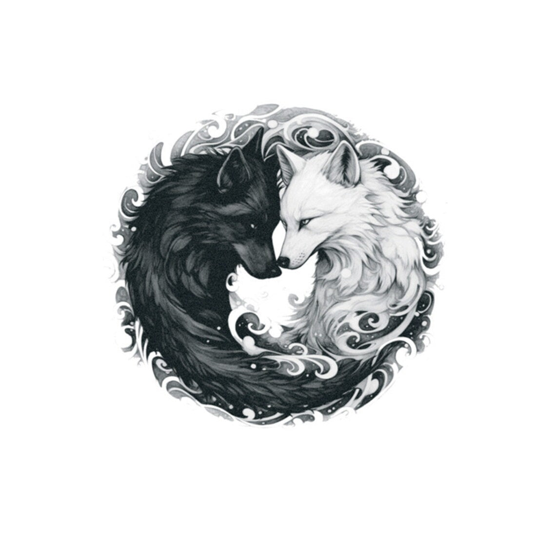 Wolves Yin Yang Tattoo – TattooIcon, image size:1140x1140
