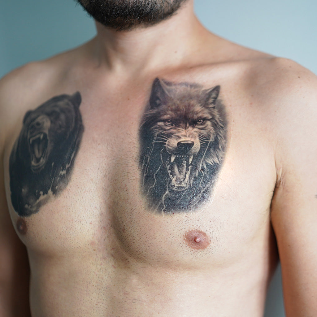 Growling Wolf Tattoo