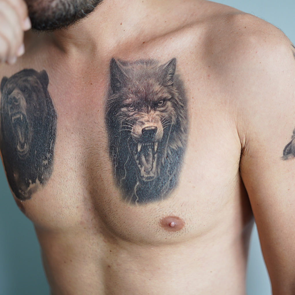 Growling Wolf Tattoo, image size:1024x1024