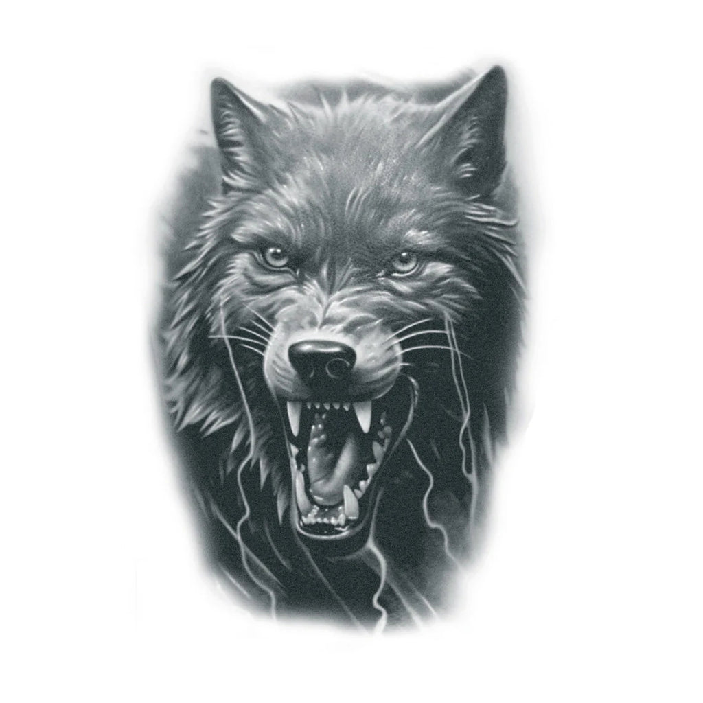 Growling Wolf Tattoo