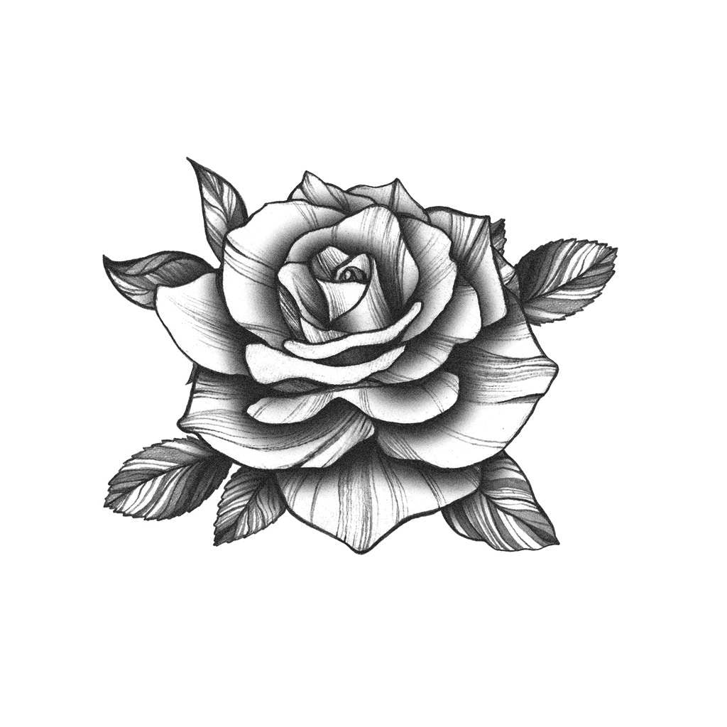 rose black and grey tattoo
