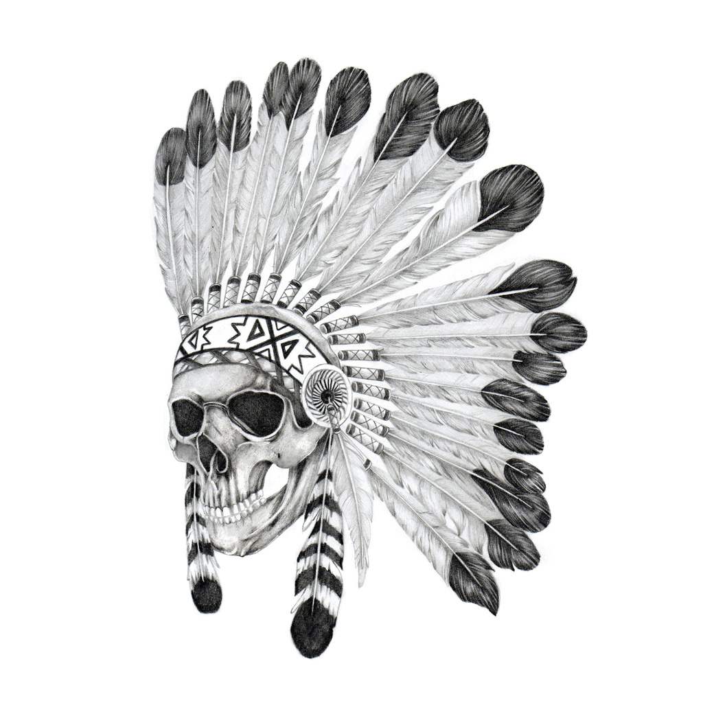 Indian Warrior Skull Temporary Tattoo – TattooIcon