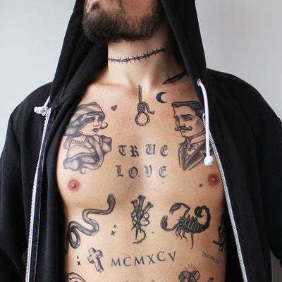 Blackwork Gentlemen Tattoo Set