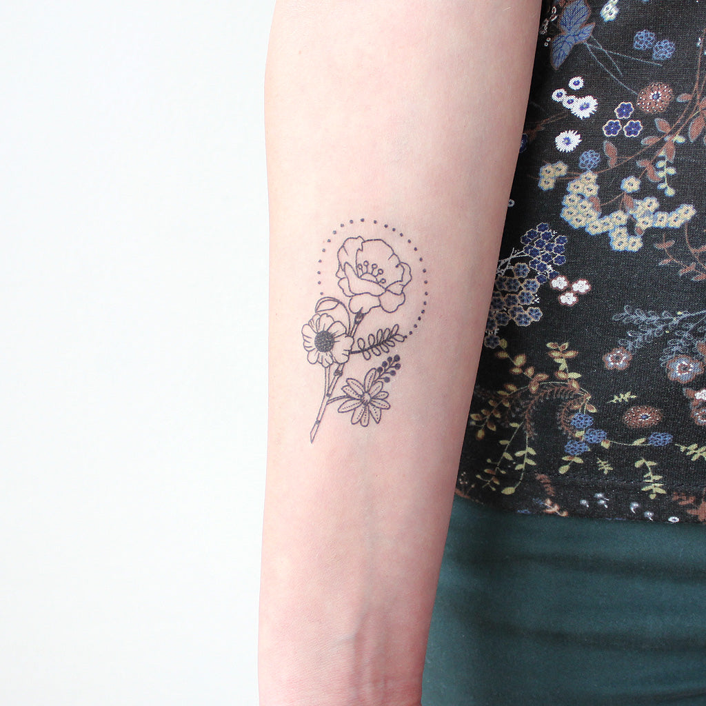 Dainty Flower Tattoo (Set of 4)