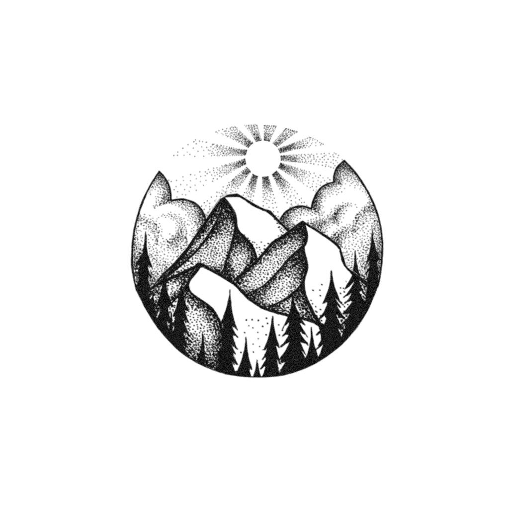 serene mountain tattoo