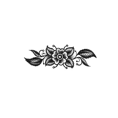 blackwork floral ornament