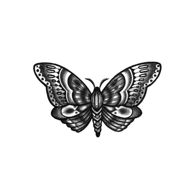 blackwork butterfly tattoo