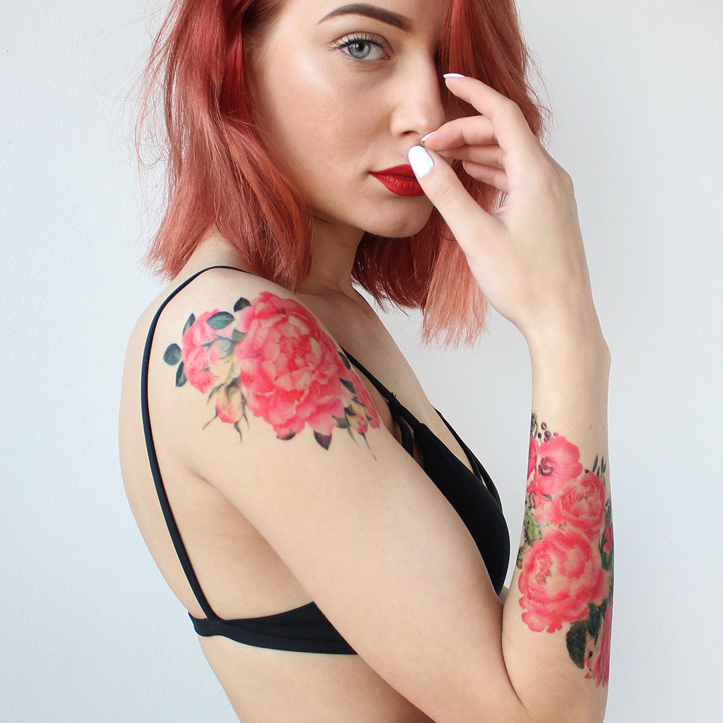 realistic watercolor temporary tattoo