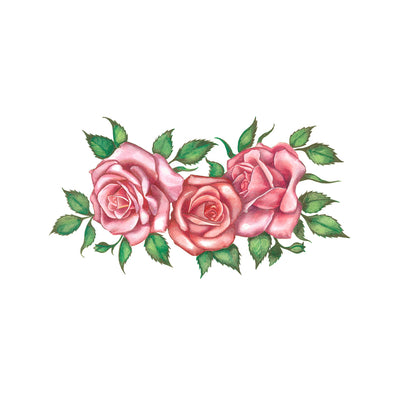 Vintage Pink Roses Tattoo
