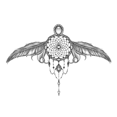 wings underboob temporary tattoo