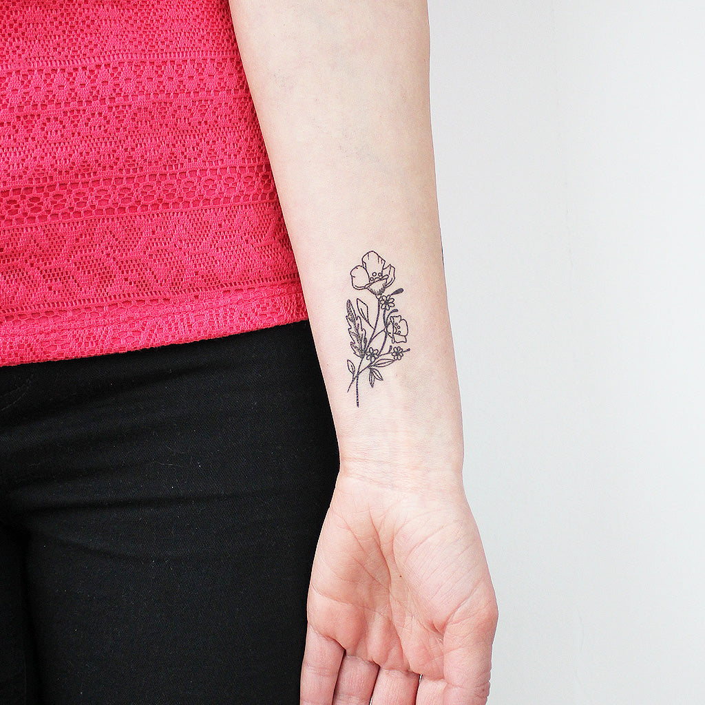 Blossoming Flowers Tattoo (Set of 4)