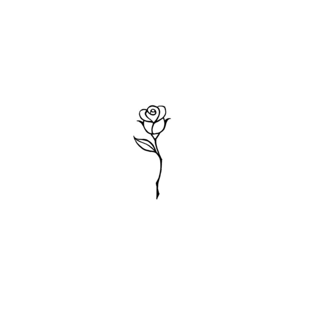 Minimalist Rose Tattoo (Set of 2)
