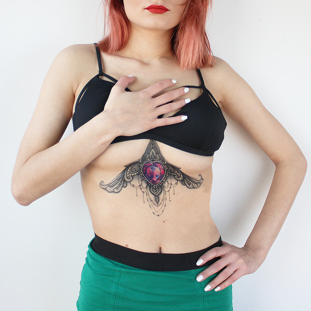 sexy underboob temporary tattoo