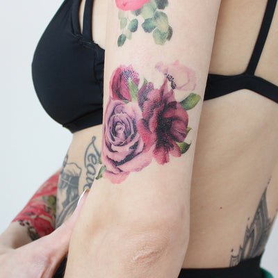 roses watercolor tattoo