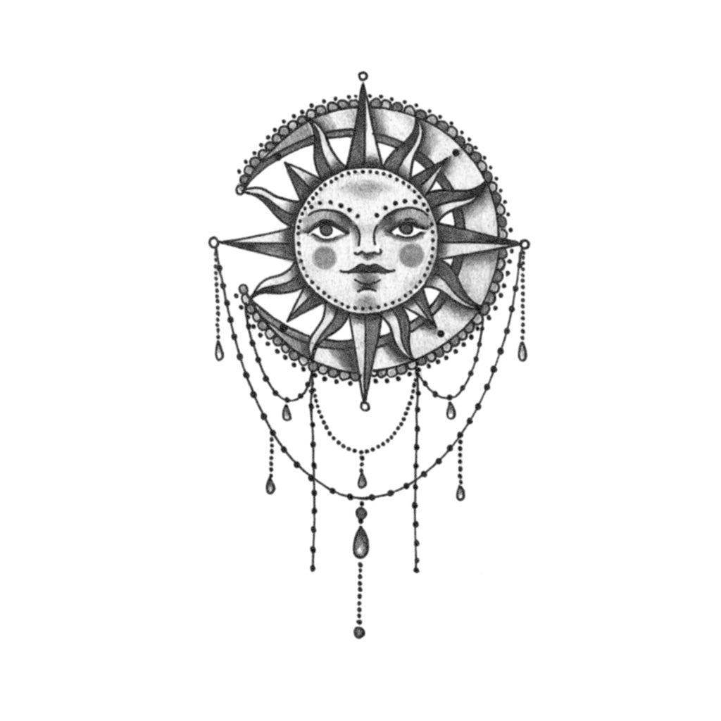 sun and moon tattoos for girls