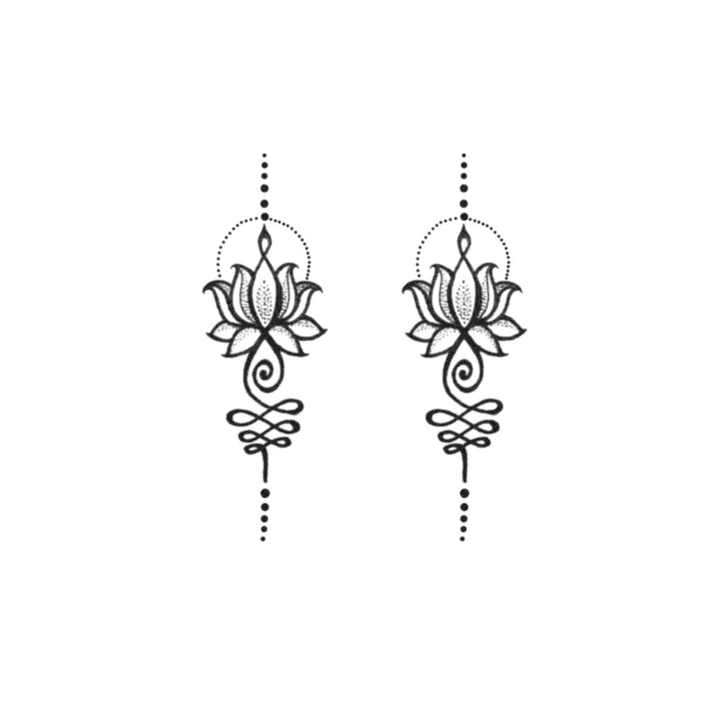 lotus unalome tattoo design