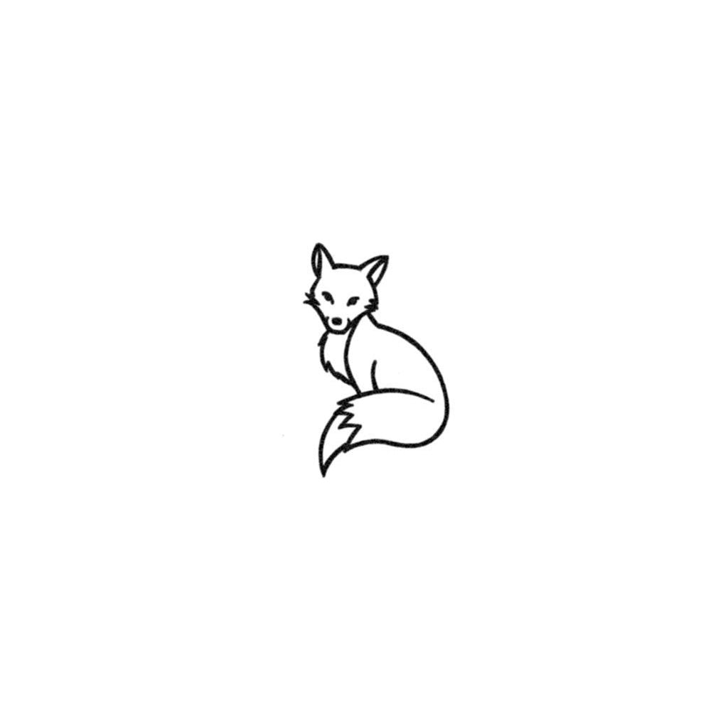 Minimalist Fox Temporary Tattoo Set Tattoo Icon TattooIcon