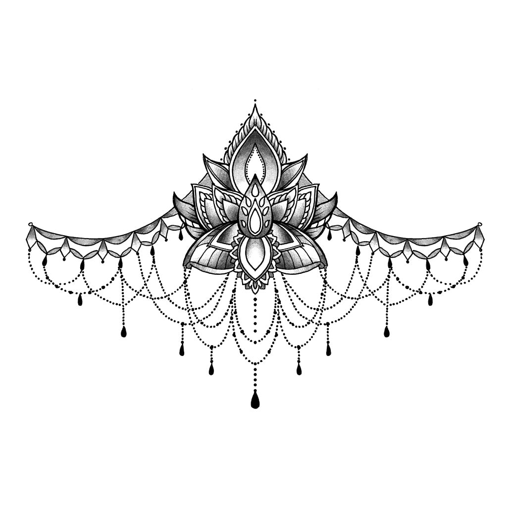 Lotus Flower Underboob Temporary Tattoo | Tattoo Icon – TattooIcon