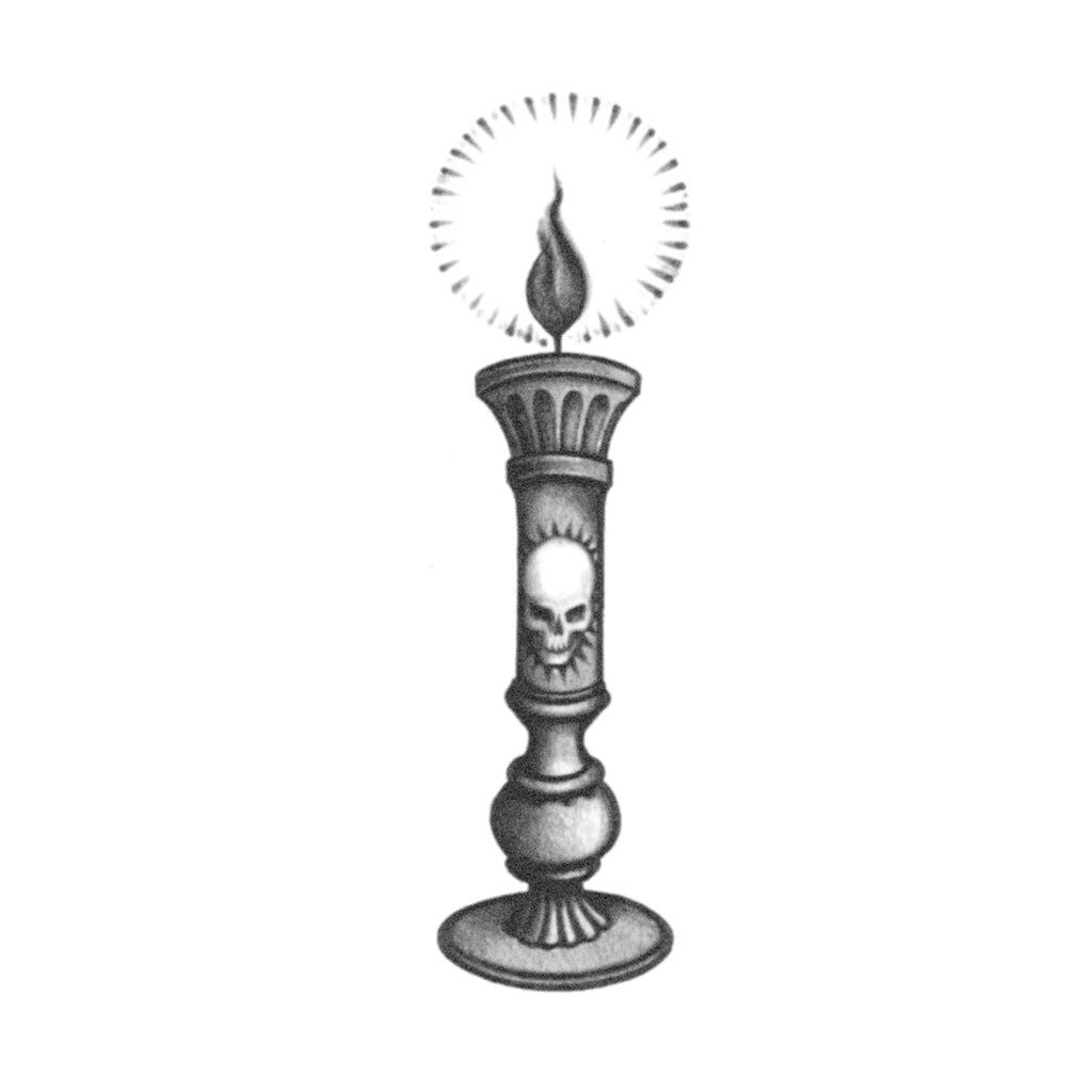 skull candle tattoo