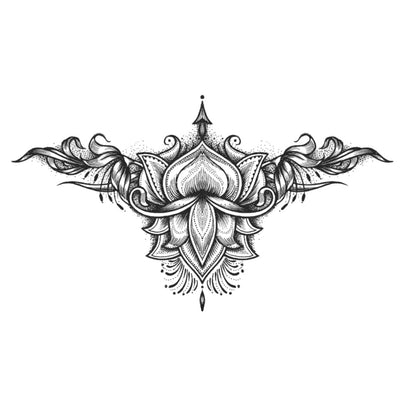 intricate underboob tattoo