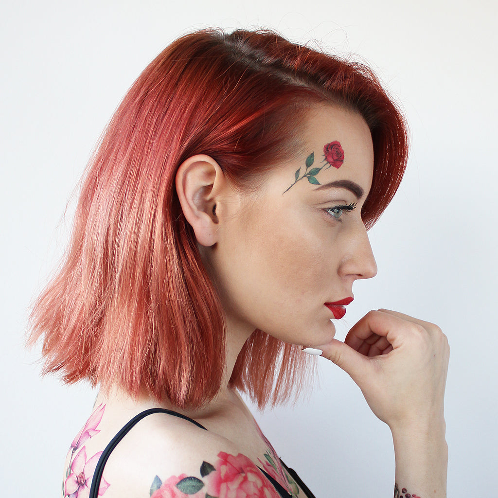 red rose temporary tattoo