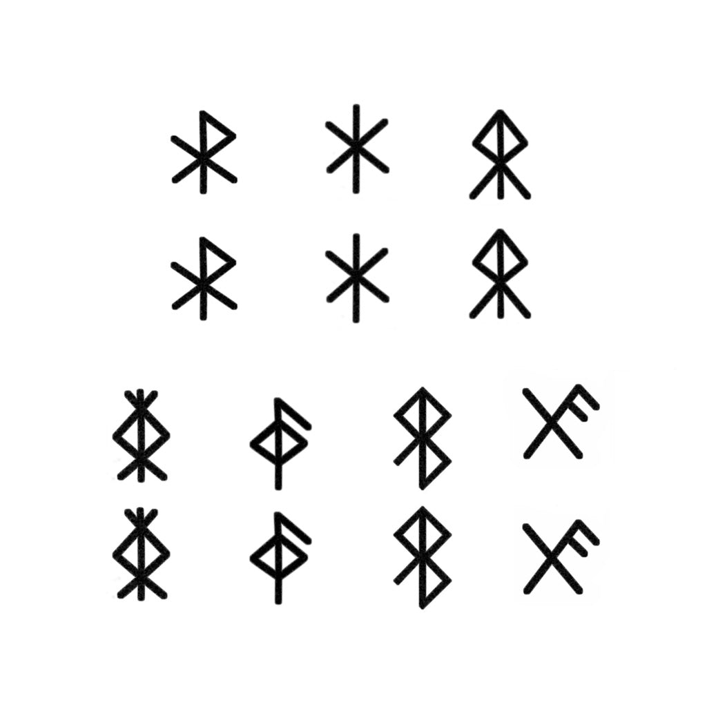 Viking Warrior Runes Temporary Tattoo Set Tattoo Icon TattooIcon