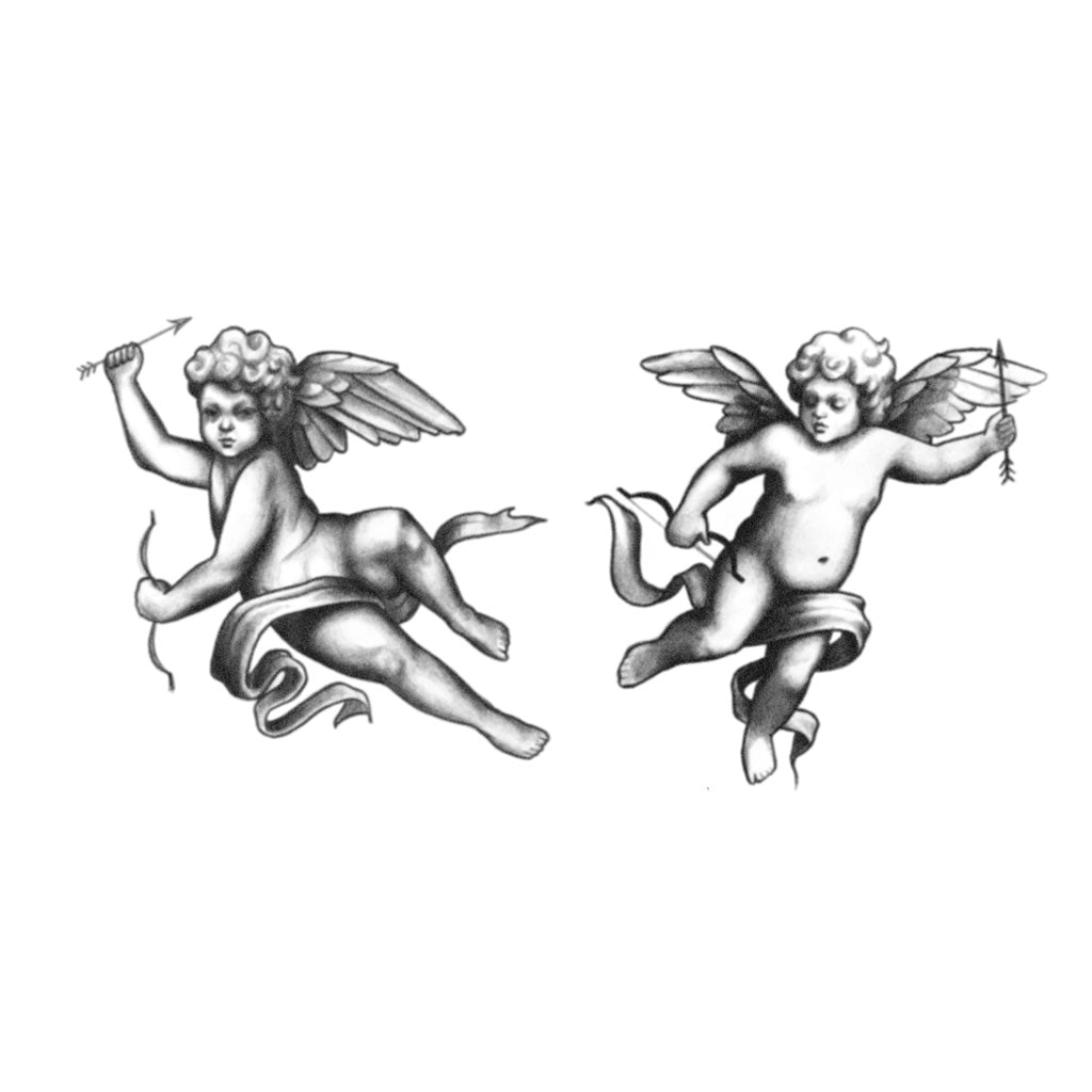 flying cherub tattoo