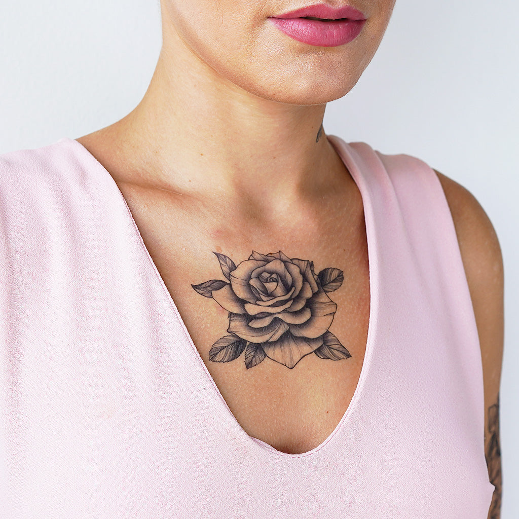 black rose temporary tattoo