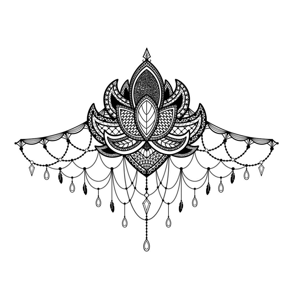 underboob temporary tattoo design