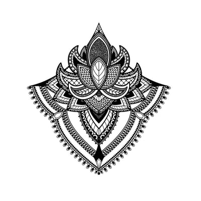 floral mandala underboob temporary tattoo