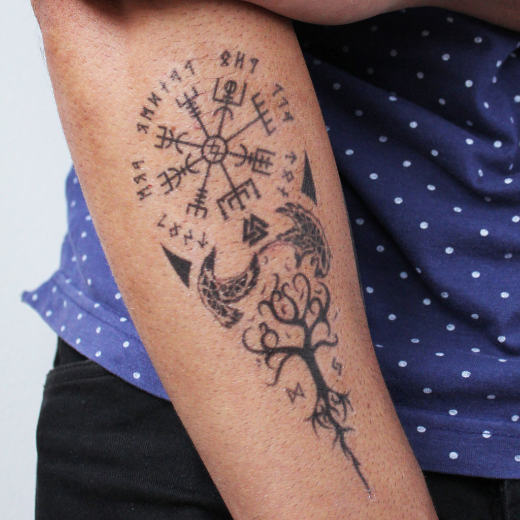 Vegvísir and Yggdrasil Tattoo