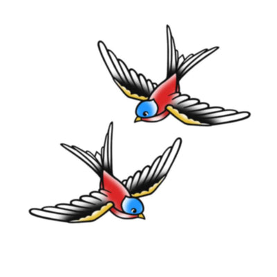 vintage swallows temporary tattoo
