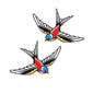 vintage swallows temporary tattoo