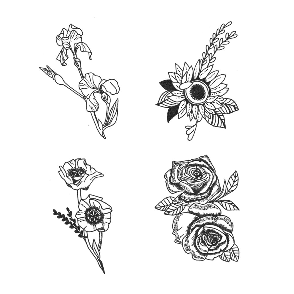May Flower Tattoo (Set of 4)