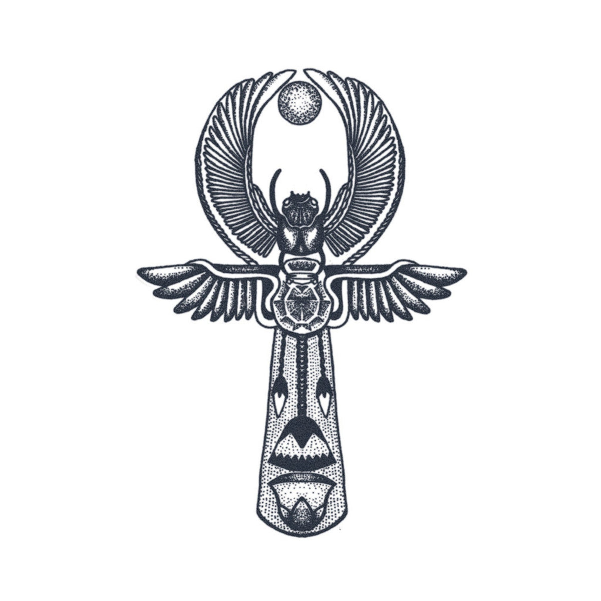 Ancient Egypt Scarab Ankh Temporary Tattoo TattooIcon